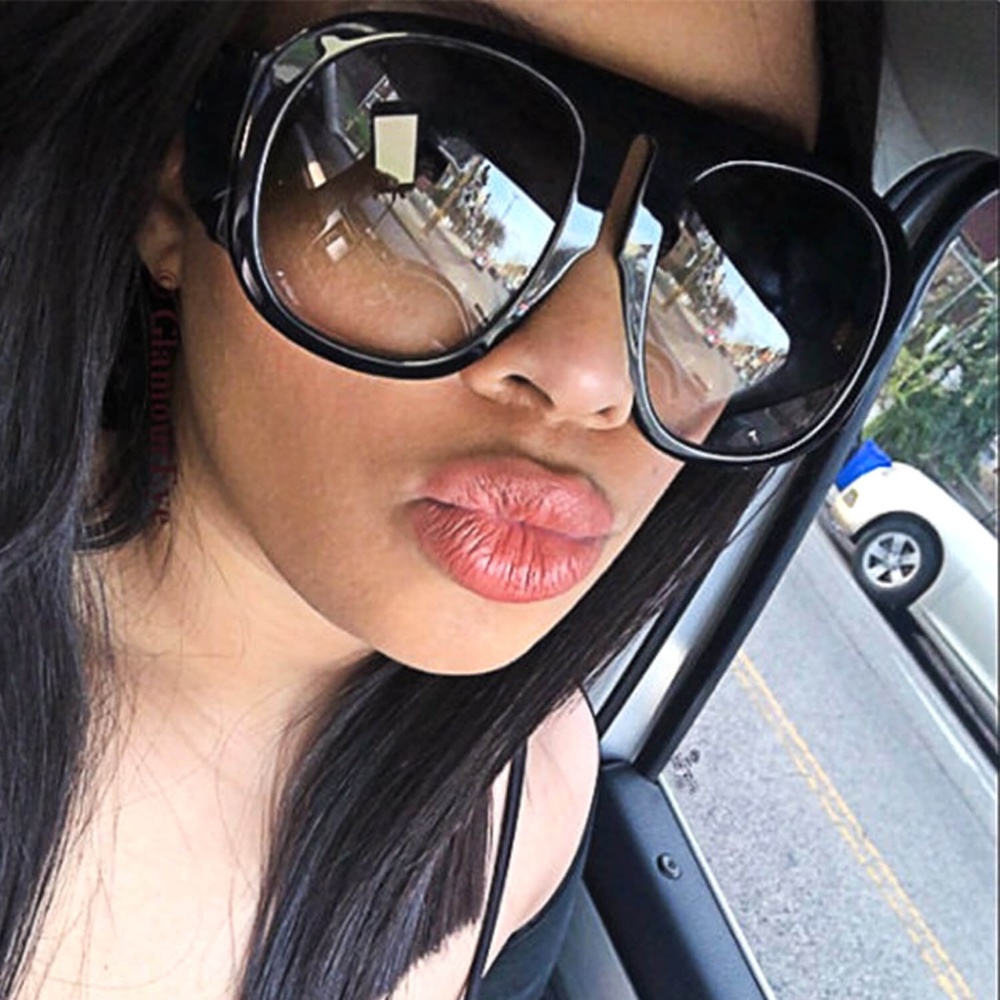 Designer Oversized Aviator Women Sunglasses BLACK
